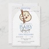 Een beetje Dumpling Dusty Blue Bao Aziatisch Baby  Kaart (Voorkant)