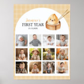 Een beetje dumpling eerste jaar foto mijlpaal teke poster (Voorkant)