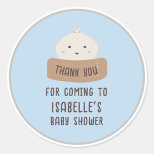 Een beetje dumpling is onderweg, dank je ronde sticker