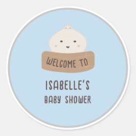 Een beetje dumpling is onderweg welkom ronde sticker