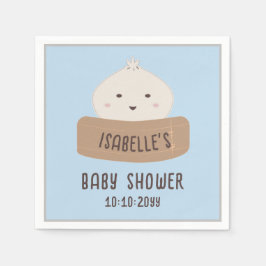 Een beetje dumpling is op weg naar het Baby shower Servet