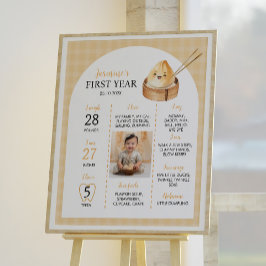 Een beetje dumpling verjaardagsfeestje mijlpaal te poster