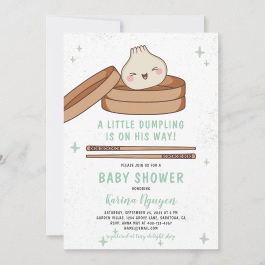 Een beetje duplex is op weg naar zijn Baby shower Kaart (Voorkant)