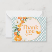 Een beetje een schattige oranje baby shower-tag |