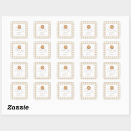 Een beetje een schattige taart baby shower neutraa vierkante sticker