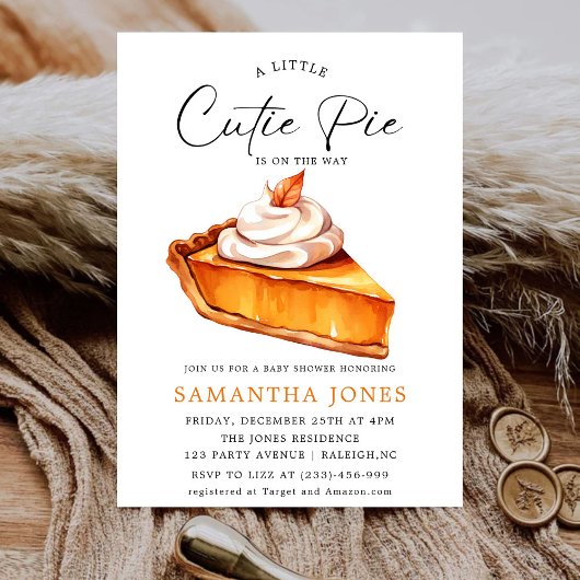 Een beetje een schattige taartpompoen herfst babyf kaart