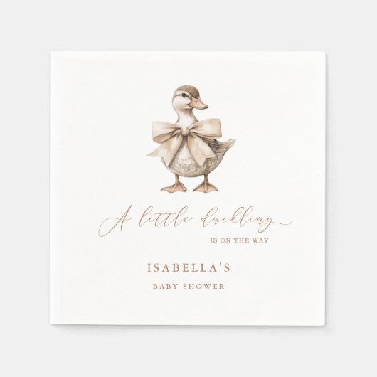Een beetje eendje Baby shower Servet (Voorkant)