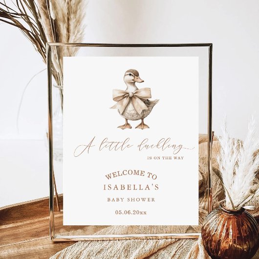 Een beetje eendje Baby shower welkom Poster
