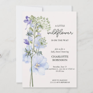 Een beetje Elegant Wildflower Meisje Baby shower Kaart
