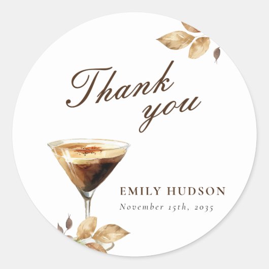 Een beetje espresso martini bruidsdouche ronde sticker (Voorkant)