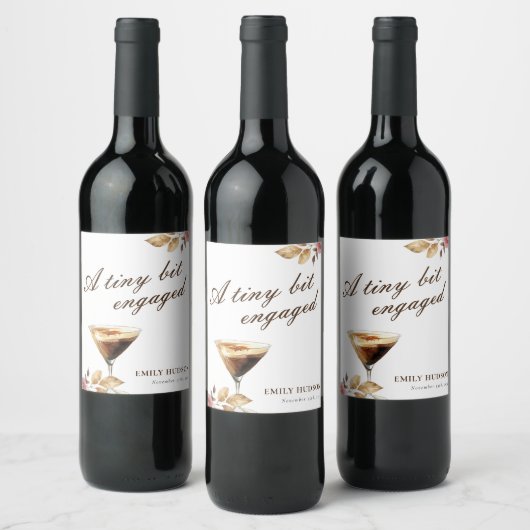 Een beetje espresso martini bruidsdouche wijn etiket (Flessen)