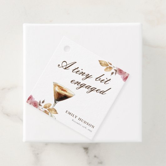 Een beetje espresso martini bruidsfeest bedankjes labels (In situ)