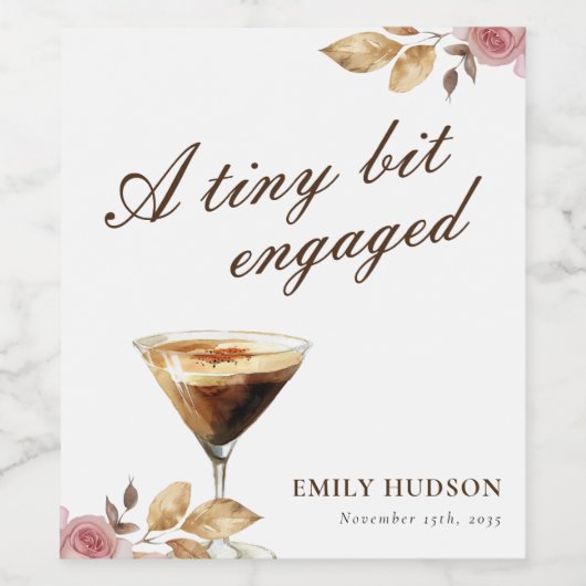 Een beetje espresso martini bruidsfeest wijn etiket (Enkel label)