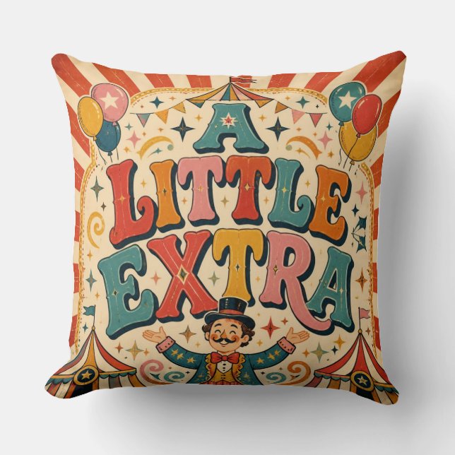 Een beetje extra vintage circus retro kussen (Voorkant)