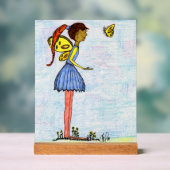 Een beetje fee en vlinder acryl bord (Neutraal)