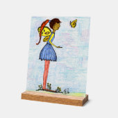 Een beetje fee en vlinder acryl bord (Hoek)