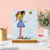 Een beetje fee en vlinder acryl bord (Huwelijk)