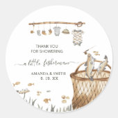 Een beetje Fisherman Waterverf Baby shower Ronde Sticker (Voorkant)