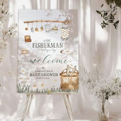 Een beetje Fisherman Waterverf Gevist Baby shower Acryl Bord