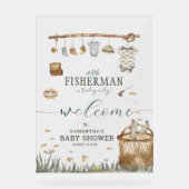 Een beetje Fisherman Waterverf Gevist Baby shower Acryl Bord (Voorkant)