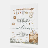 Een beetje Fisherman Waterverf Gevist Baby shower Acryl Bord (Hoek)