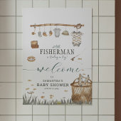 Een beetje Fisherman Waterverf Gevist Baby shower Poster