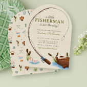 Een beetje Fisherman Waterverf Script Baby shower Kaart