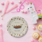 Een beetje Fisherman Waterverf Script Baby shower Papieren Bordje (Feest)