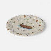 Een beetje Fisherman Waterverf Script Baby shower Papieren Bordje (Gekanteld)