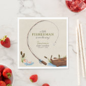 Een beetje Fisherman Waterverf Script Baby shower Servet (Insitu)