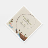 Een beetje Fisherman Waterverf Script Baby shower Servet (Hoek)