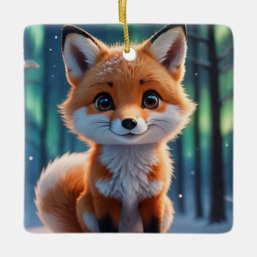 Een beetje foxy keramisch ornament (Voorkant)