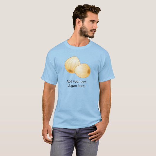 Een beetje gebeiteld. Uien met uw douanetekst T- T-shirt (Voorkant volledig)