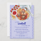 Een beetje gehaktbal is onderweg met blauw Baby sh Kaart (Voorkant)