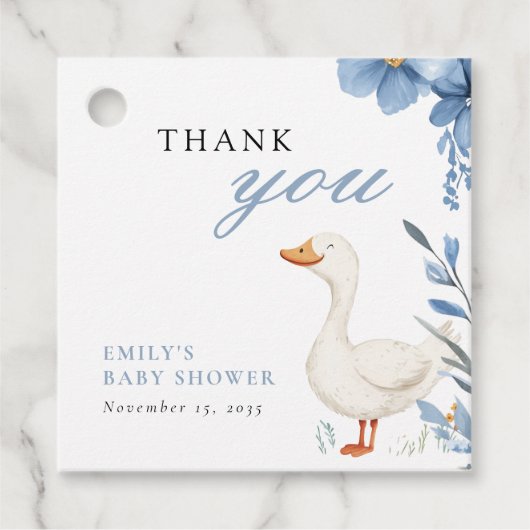 Een beetje Gekke Goose Boy Baby shower Bedankjes Labels (Voorkant)