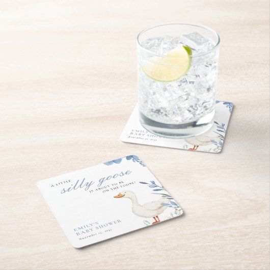 Een beetje Gekke Goose Boy Baby shower Kartonnen Onderzetters (Insitu)