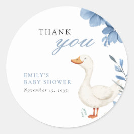 Een beetje Gekke Goose Boy Baby shower Ronde Sticker