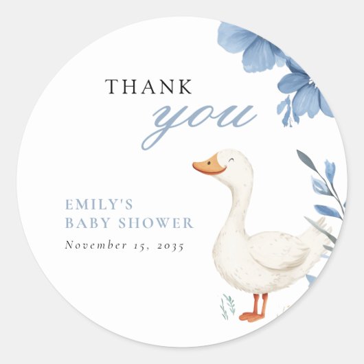 Een beetje Gekke Goose Boy Baby shower Ronde Sticker (Voorkant)