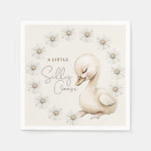 Een beetje Gekke Goose Neutral Boho Baby shower Servet (Voorkant)