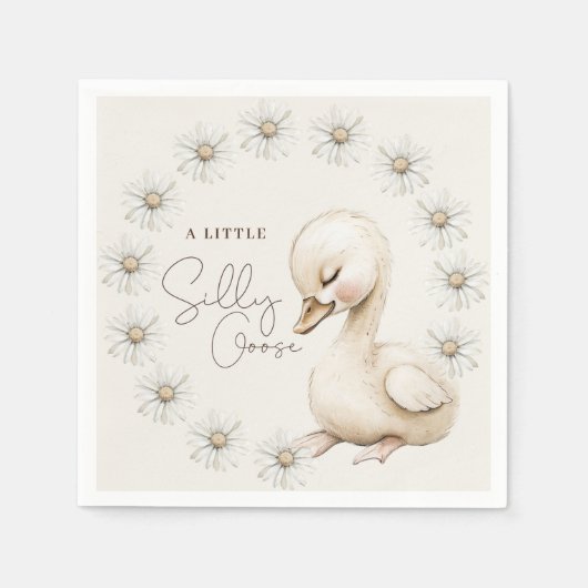 Een beetje Gekke Goose Neutral Boho Baby shower Servet (Voorkant)