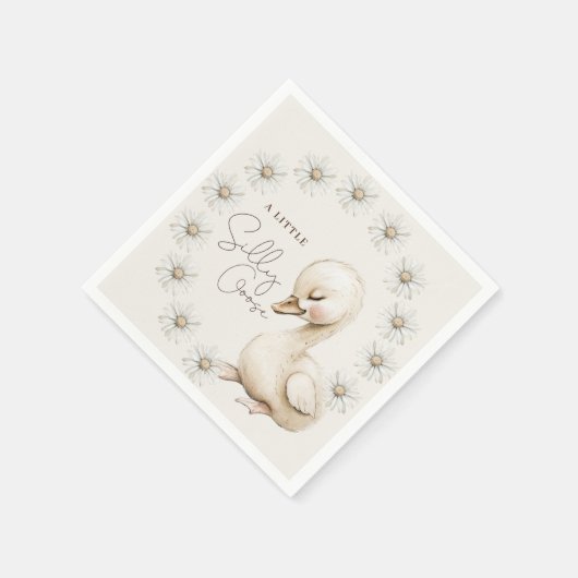 Een beetje Gekke Goose Neutral Boho Baby shower Servet (Hoek)