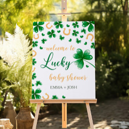 Een beetje geluk Charm Baby shower welkom teken Poster