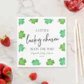 Een beetje geluk Charm Groene Klaver Baby shower Servet (Insitu)