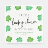Een beetje geluk Charm Groene Klaver Baby shower Servet (Voorkant)