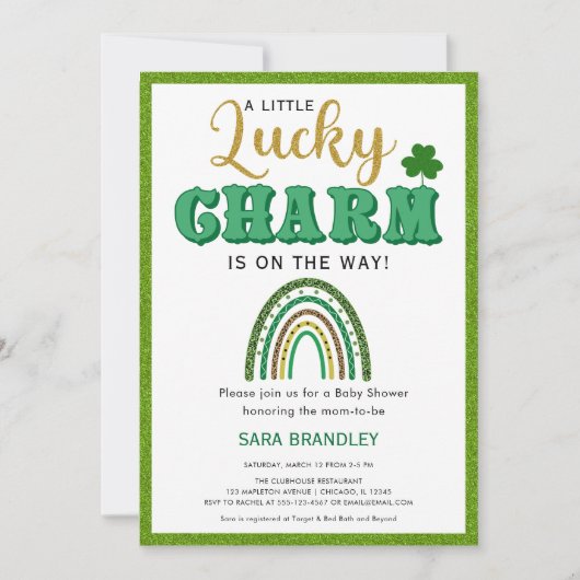 Een beetje geluk Charm St. Patrick's Baby shower Kaart (Voorkant)