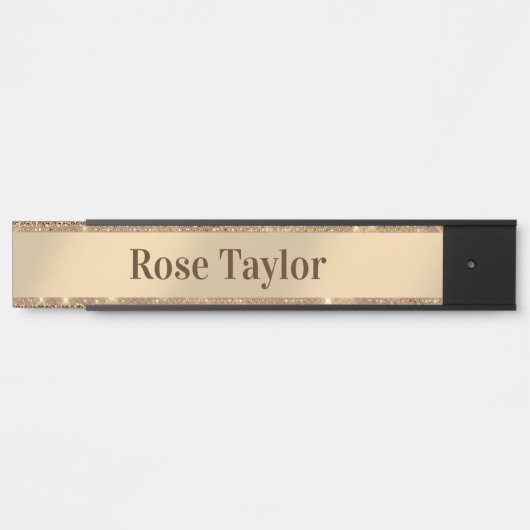 Een beetje Glitter Roos Gold Deurbordje (Voorkant)