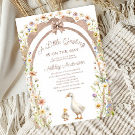 Een beetje Gosling Neutral Floral Baby shower Kaart