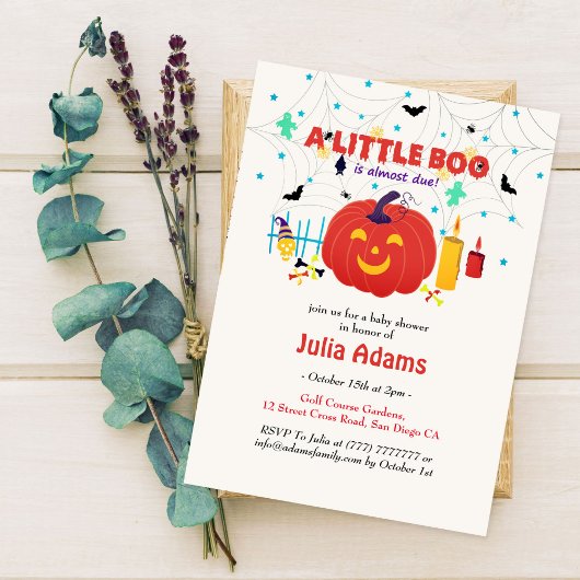 Een beetje Halloween baby boo douche Kaart