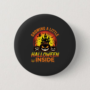 Een beetje Halloween laten groeien in een bezemend Ronde Button 5,7 Cm
