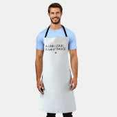 Een Beetje Hard. Veel Saus. Schort (Gedragen)